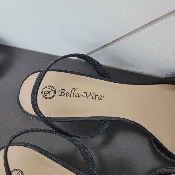 NEW Bella~Vita Sarah II Black Snake Womens 11 WW Print Slingback Heels - Picture 5 of 8
